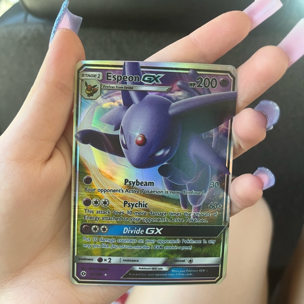 Pokemon Espeon GX Card - Purple and Green